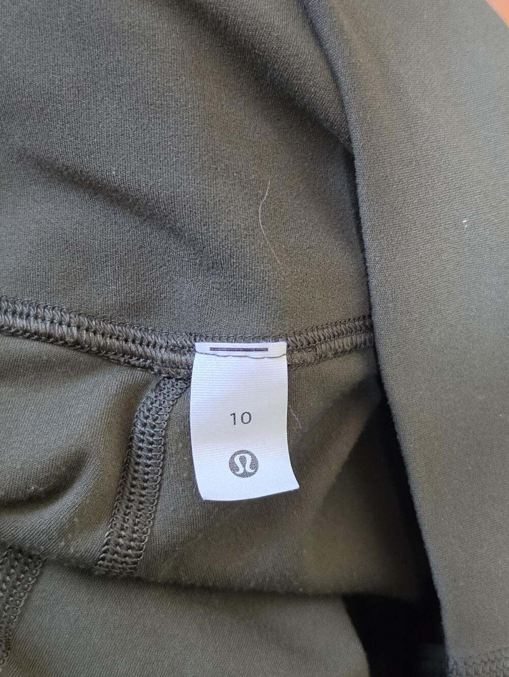Lululemon Align Crop 23" High Waist sz 10 Pants Dark Olive Leggings Stretch Soft - Picture 8 of 12